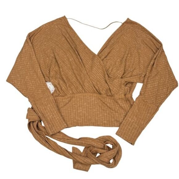 NWT FREE PEOPLE We The Free East Coast Wrap Sweater Size Small Morccan Spice - Picture 5 of 5